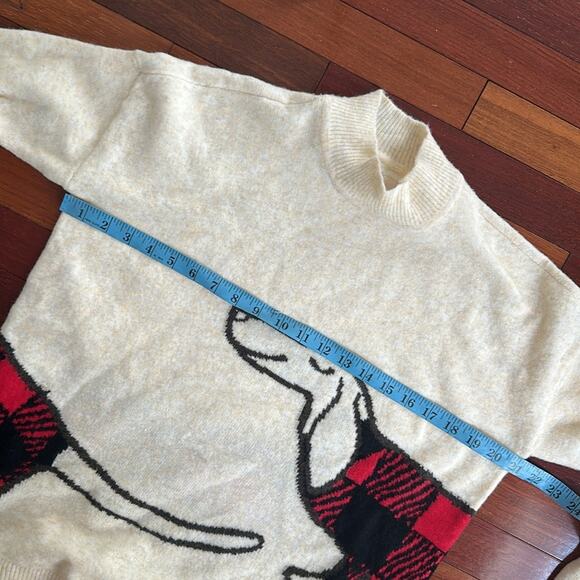 Loft Buffalo Plaid Weiner Dog Sweater Tunic Christmas Winter Cozy Dachsund - Picture 11 of 11